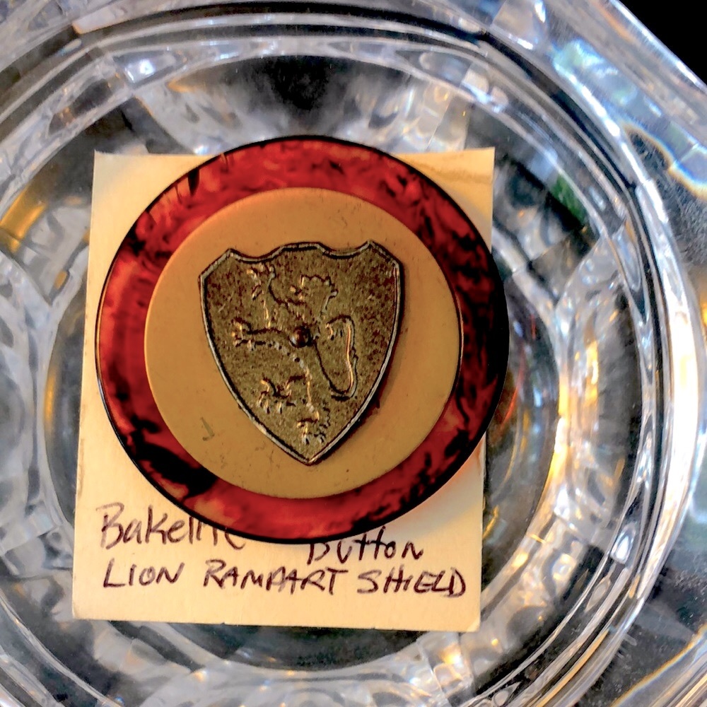 Lion Shield Coat Button